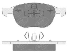 SCT GERMANY sp358pr -  Комплект тормозных колодок, дисковый тормоз